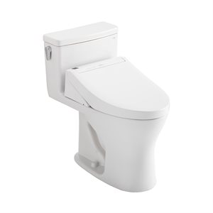 TOTO® UltraMax® 1G®WASHLET®+ One-Piece Elongated Dual Flush 1.0 and 0.8 GPF Toilet with C5 Bidet Seat, Cotton White - MW8563084CUMG#01