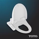 TOTO® WASHLET® A100 Electronic Bidet Toilet Seat with SoftClose® Lid, Elongated, Cotton White - SW2014#01