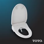 Siège de toilette bidet électronique TOTO® WASHLET® S550e avec nettoyage de la cuvette et de la baguette EWATER+®, allongé, coton blanc - SW3054 #01