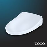 TOTO® WASHLET® S550e Electronic Bidet Toilet Seat with EWATER+® Bowl and Wand Cleaning and Auto Open and Close Contemporary Lid, Elongated, Cotton White - SW3056#01
