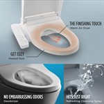Siège de toilette bidet électronique TOTO® WASHLET® C2 avec nettoyage PREMIST et EWATER+, allongé, coton blanc - SW3074 # 01