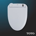 TOTO® WASHLET® S350e Electronic Bidet Toilet Seat with Auto Open and Close and EWATER+® Cleansing, Round, Cotton White - SW583#01