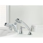 TOTO® Keane™ Two Handle Deck-Mount Roman Tub Filler Trim with Hand Shower, Polished Chrome - TB211S#CP