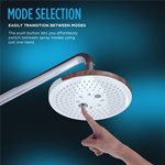 TOTO® G Series 1.75 GPM Two Spray Function 8.5 inch Round Showerhead with COMFORT WAVE and WARM SPA, Polished Chrome - TBW01004U4#CP