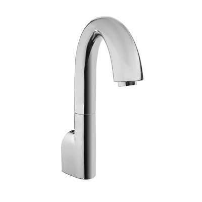 TOTO® Gooseneck Wall-Mount ECOPOWER® 0.35 GPM Electronic Touchless Sensor Bathroom Faucet with Mixing Valve, Polished Chrome - TEL163-D20EM#CP