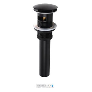 Push pop-up drain with oveflow round matte black