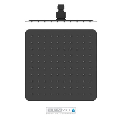 AirBoost shwr head square 25x25cm [10in] mattee black