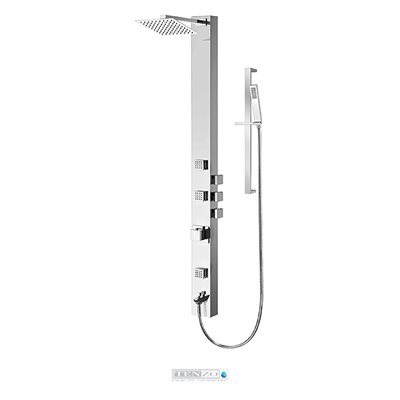 Shower col. stainless steel [Sh. head 3 jets hand shwr] thermo. / vol. ctrl valve chrome