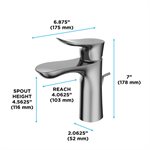 Robinet de lavabo de salle de bain à poignée unique TOTO® GO Series 1,2 GPM avec technologie COMFORT GLIDE et assemblage de drain, nickel brossé - TLG01301U#BN