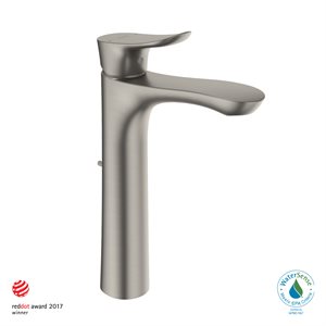 TOTO® GO 1.2 GPM Single Handle Vessel Bathroom Sink Faucet with COMFORT GLIDE™ Technology, Brushed Nickel - TLG01307U#BN