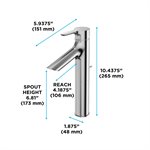 TOTO® TLS01304U#CP LB Series 1.2 GPM Single Handle Bathroom Faucet for Semi-Vessel Sink with Drain Assembly, Polished Chrome
