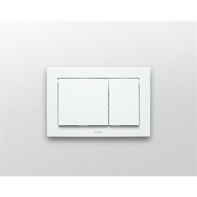 PUSH PLATE - RECTANGLE WHITE PLASTIC FOR IN WALL TANK SYSTEM