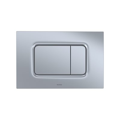 TOTO® Dual Flush Rectangle Push Button Plate for Select DuoFit In-Wall Tank Unit, Matte Silver - YT920#MS