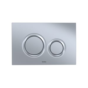 TOTO® Dual Flush Round Push Button Plate for Select DuoFit In-Wall Tank Unit, Matte Silver - YT930#MS