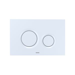 Plaque de bouton-poussoir ronde à double chasse TOTO® pour unité de réservoir encastré DuoFit Select, blanc mat - YT930#WH